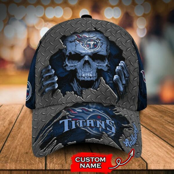 Tennessee Titans 3D Cap Skull Nfl Custom Name Dttcap250330