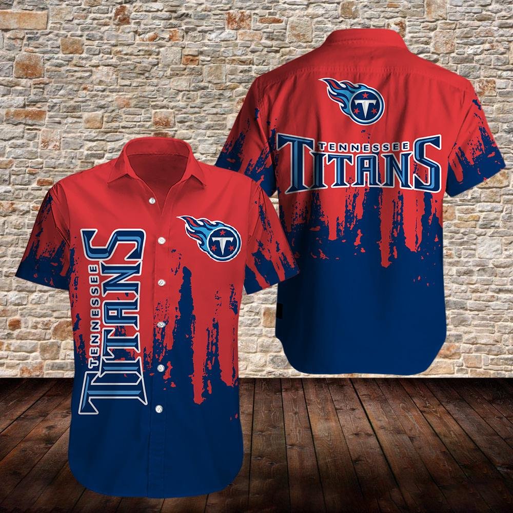 Custom Name Tennessee Titans Titan Up All Over Print 3D Hawaiian Summer  Aloha Beach Shirt - Freedomdesign