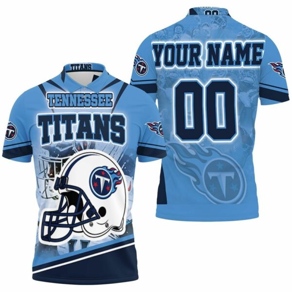 Tennessee Titans Helmet Afc South Champions Super Bowl 2021 Personalized Polo Shirt All Over Print Shirt 3D T-Shirt