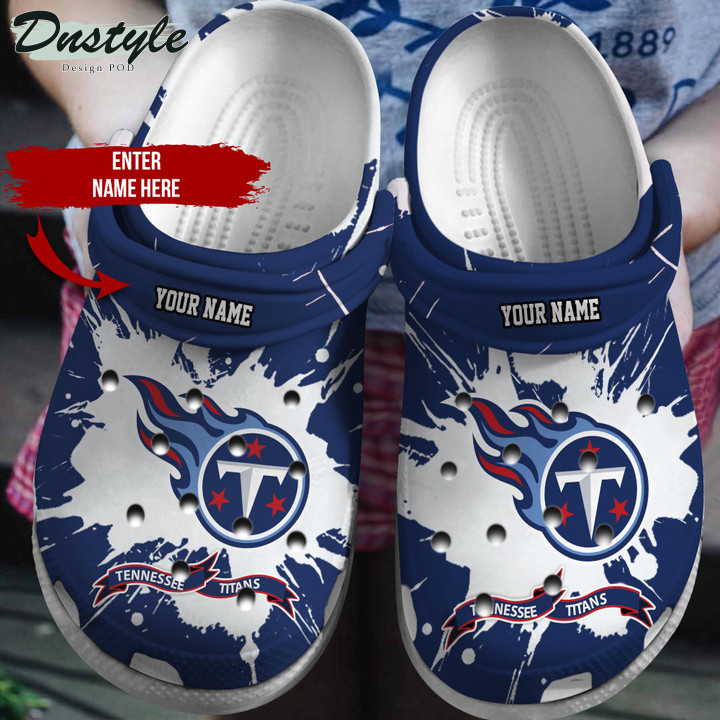 Personalized Crocs Crocband Clog Tennessee Titans Blue & White ...